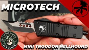 Нож Microtech Mini Troodon Hellhound, Tactical, M390, Aluminum Black, 819-1 TS, (Signature Series)