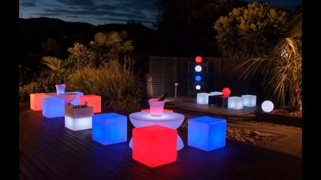 12" Rechargeable Glow LED Cube Light Mood Lighting Bedroom Lamp LED Furniture