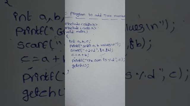 c program to add two numbers #chaithutalksas #cprogramming #clanguage #simplecprogram