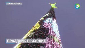 Главную елку страны торжественно зажгли на площади в Минске