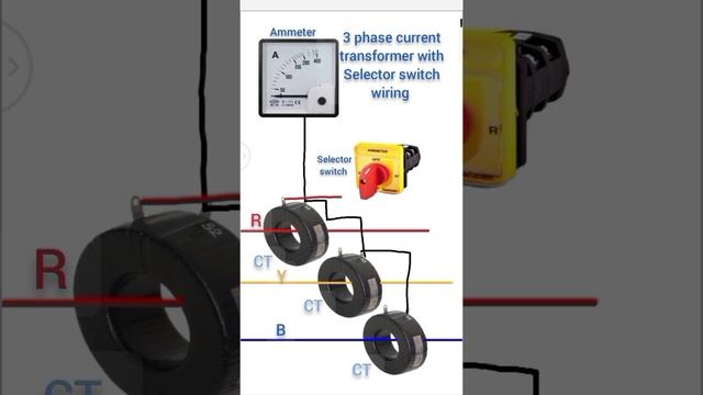 current transformer connect with selector switch and ampere meter