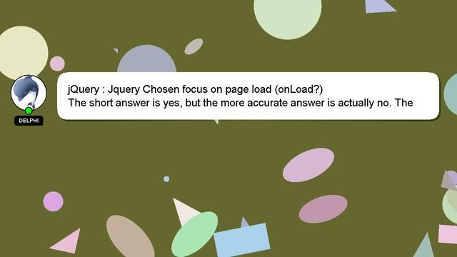 jQuery : Jquery Chosen focus on page load onLoad?