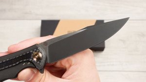 Нож WE Knife Zonda, CPM 20CV, Carbon / Flamed / Black Titanium Handle