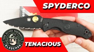 Нож Spyderco Tenacious, Serrated, 8Cr13MoV, FRN Black, C122SBBK