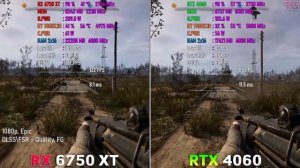 S.T.A.L.K.E.R. 2 - RTX 4060 vs RX 6750 XT | 1080p | 1440p