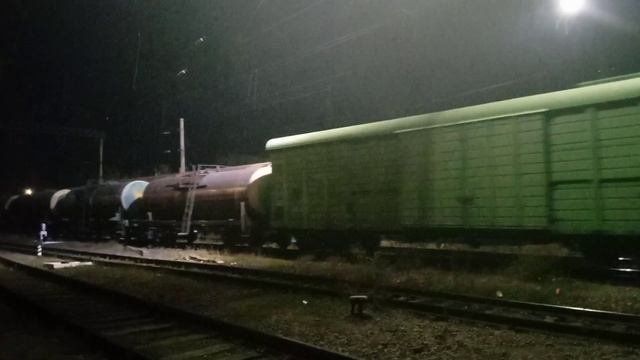 Тепловоз ТЭЗЗА-0281 Грузовым вагонами Станция Алматы-1Жд Хроника-КТЖ.