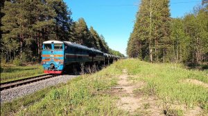 Оригинальный 2ТЭ116-898 "БТС" с цистернами, перегон Белый городок - Савёлово