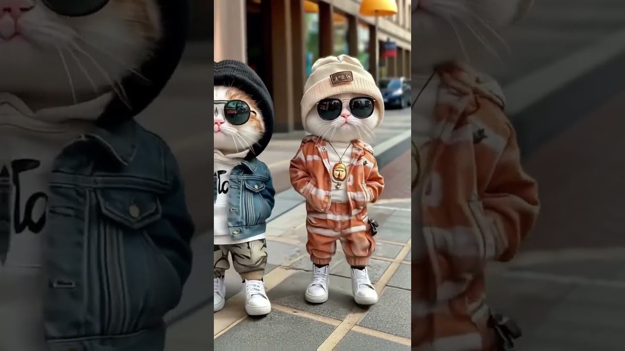 Street fashion cat dance #cat #catlover #dance #kitten #fashion #aiart