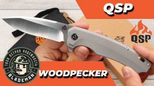 Нож QSP Woodpecker, Bohler M390, Titanium Gray