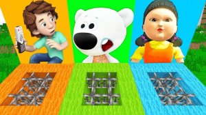 ЧТО СЛУЧИЛОСЬ В ТЮРЕМНЫХ ЯМАХ ДИМ ДИМЫЧ ТУЧКА КУКЛА ИГРЫ В КАЛЬМАРА ФИКСИКИ В МАЙНКРАФТ ИСПЫТАНИЯ