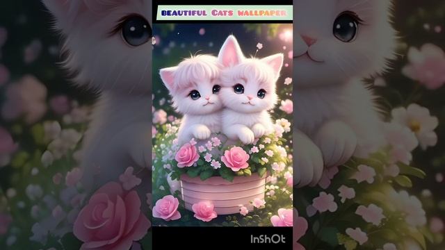 "Digital Feline Elegance: AI Cats Wallpaper Collection"