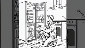 Мастер выполняет ремонт холодильника