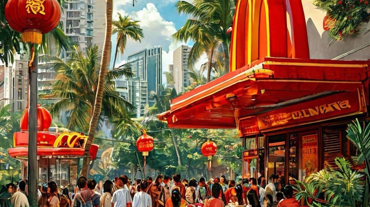Китайский McDonald's и KFС. Прогулка по Китаю город Санья. Ныряю в Южно-Китайском море