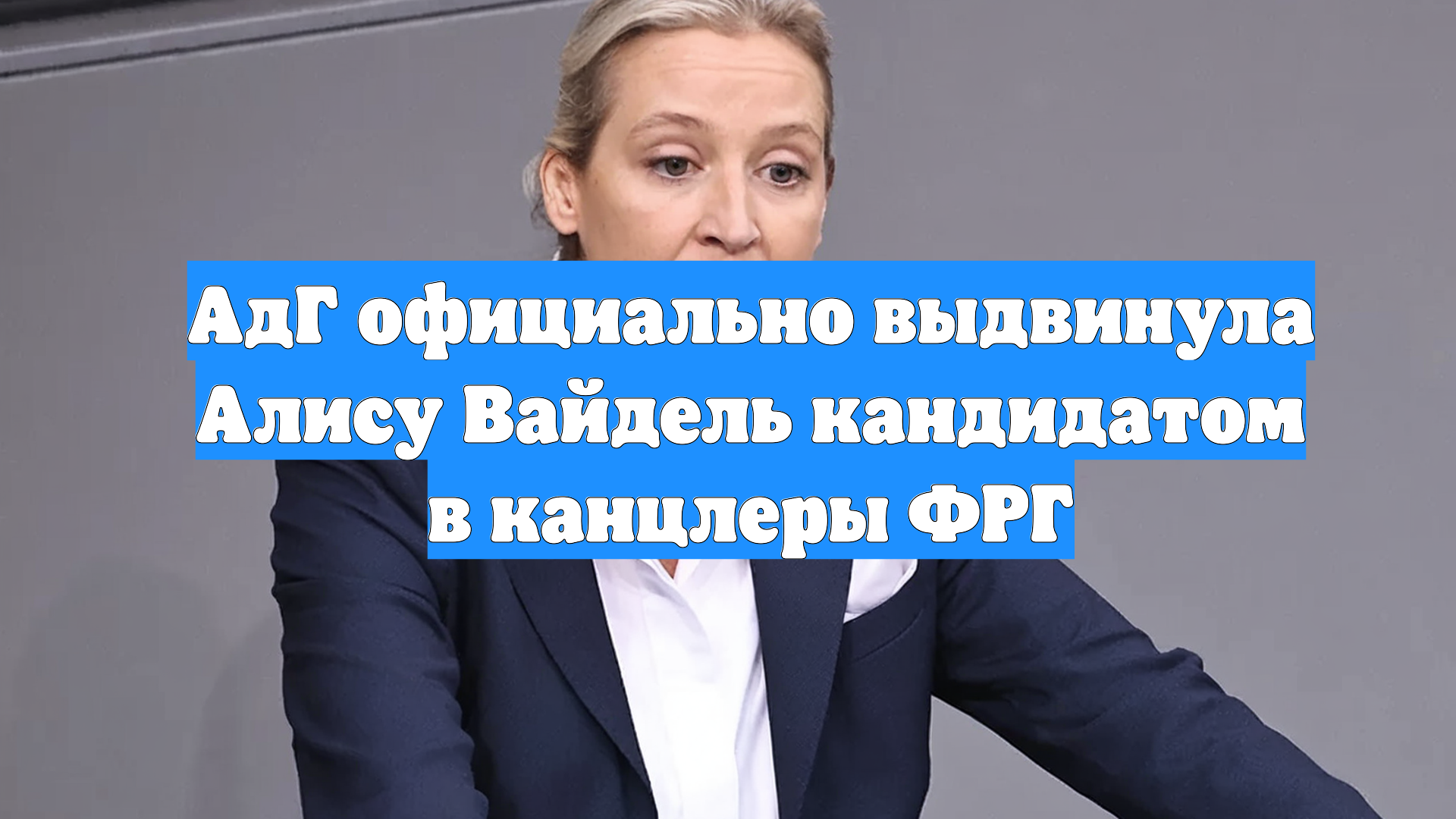 АдГ официально выдвинула Алису Вайдель кандидатом в канцлеры ФРГ