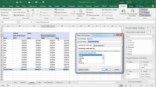 Excel - Year over Year Pivot Table with Percentage Growth - Episode 2152