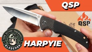 Нож QSP Harpyie, S35VN Satin, Carbon Fiber/G10 Black