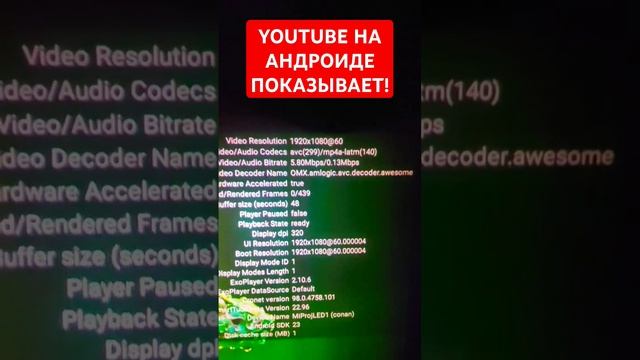 Youtube показывает на андроид проекторе. подсказка на экране!