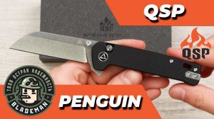 Нож QSP Penguin Button Lock, 14C28N, G10 Black, QS130BL-A1