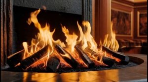 Необычный открытый камин, пламя огня, потрескивание дров и уют.