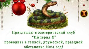 Приглашение на волшебный праздничный вечер 22 декабря в клубе "Империя Х"