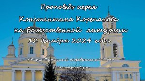 Проповедь иерея Константина Корепанова за Божественной литургией 12.12.24 г