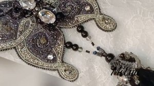 Сотуар бабочка ручной работы (золотная вышивка)