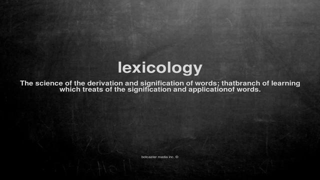 What does lexicology mean