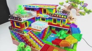 Магнитные шарики - Постройте Современный Особняк С Бассейном Для Рыбок И Горкой Для Хомячка