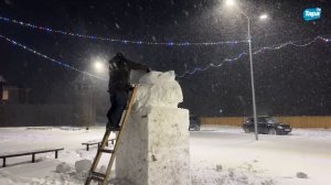 Этап создания снежного городка в Таре (12.12.2024)