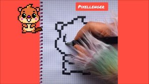 Как рисовать по клеточкам Бобра Простые Рисунки Пиксель Арт How to draw Beaver Simple Pixel Art