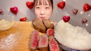 ASMR Fried Steak【Mukbang/ Eating Sounds】【English subtitles】