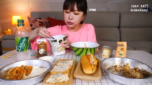 편스토랑 위주로 털어온 편의점 음식들 먹방⭐️ 수박열무국수, 또치닭, 만둣국, 핫도그, 짜장볶음밥, 디저트 등등 배터지게 먹방!! Korean CVS MUKBANGㅣASMR