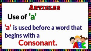 a and an | a and an for kids | Articles a and an | Articles for kids | Use of a and an | #articles