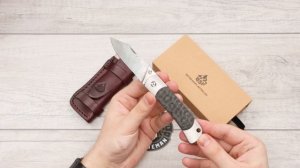 Нож QSP Falcon, Damascus, Titanium/Carbon