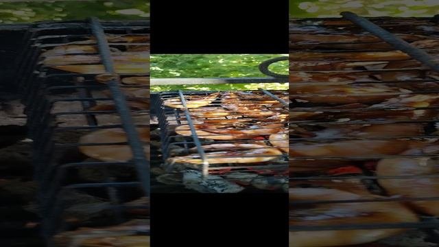 Креветки на мангале