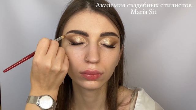 Свадебный макияж расстушеванная стрелка. Академия свадебных стилистов. Wedding makeup tutorial
