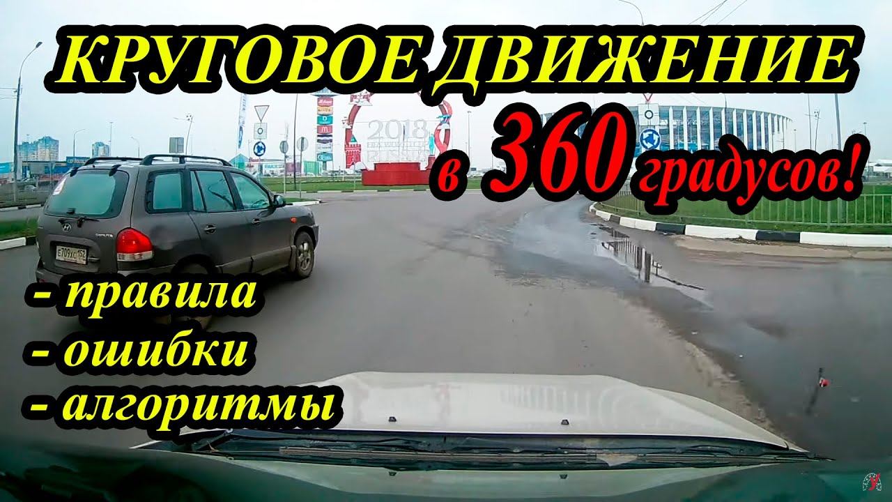 Проезд КРУГОВОГО ДВИЖЕНИЯ в 360 гр. Правила проезда, ошибки проезда, куда смотреть при проезде!
