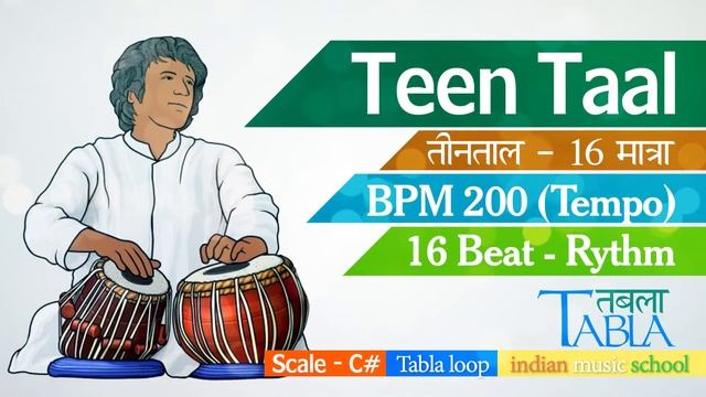 Teen Taal Loop BPM 200 Tempo | 30 मिनट तीन ताल तबला | Non Stop Tabla | Teentaal Tabla 16 Matra Taal смотреть онлайн