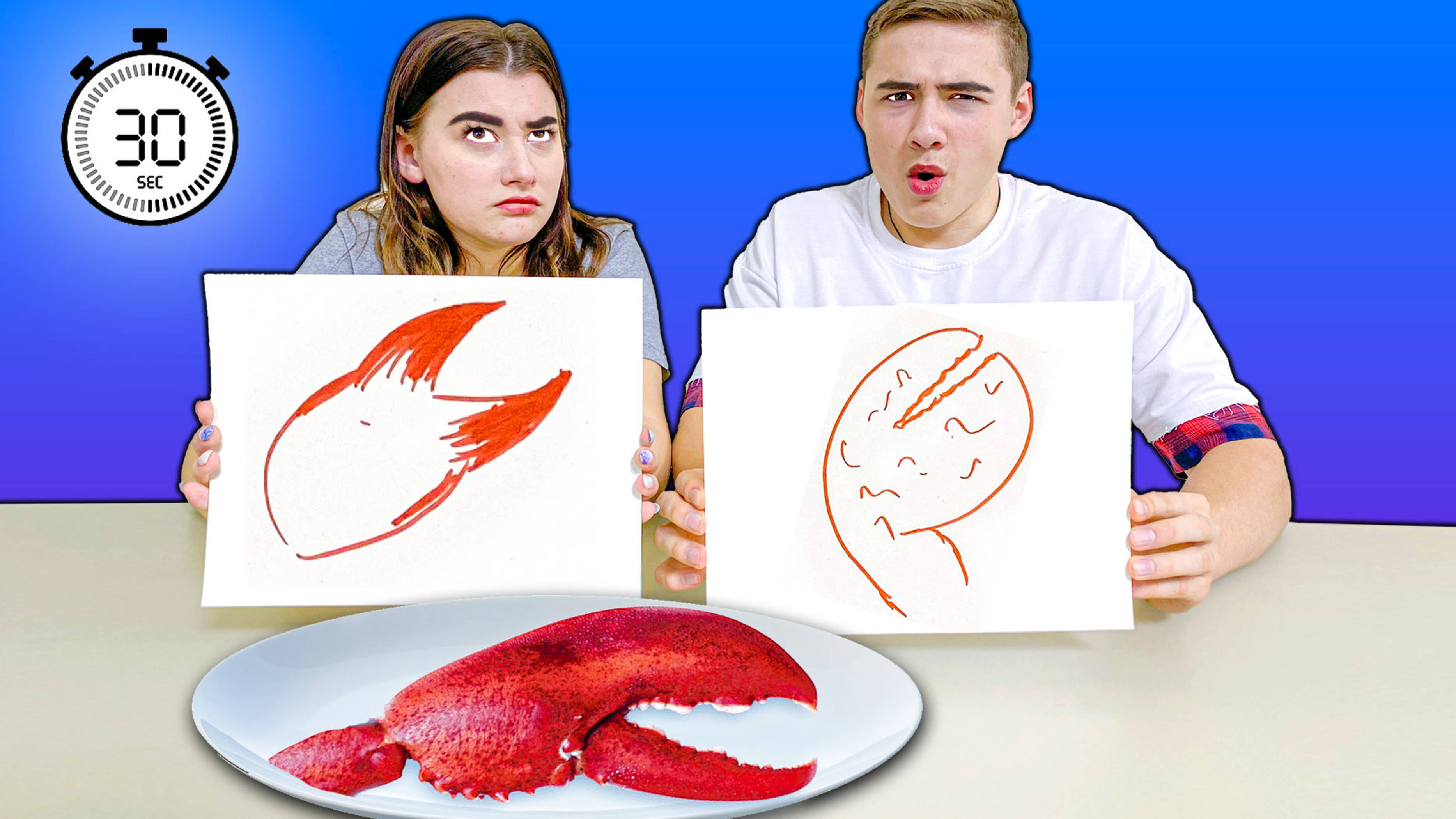 КТО ХУЖЕ НАРИСУЕТ за 30 секунд ТОТ ЭТО СЪЕСТ ЧЕЛЛЕНДЖ !