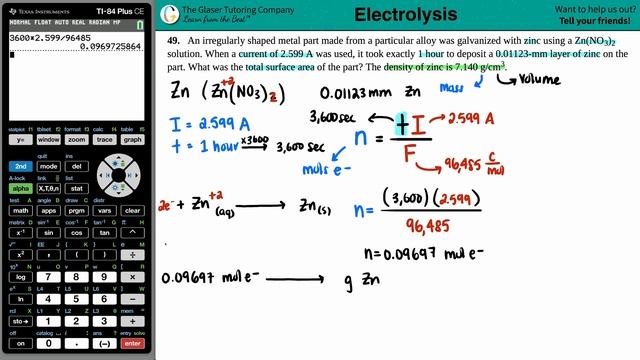 17.49 | An irregularly shaped metal part made from a particular alloy was galvanized with zinc usin смотреть онлайн