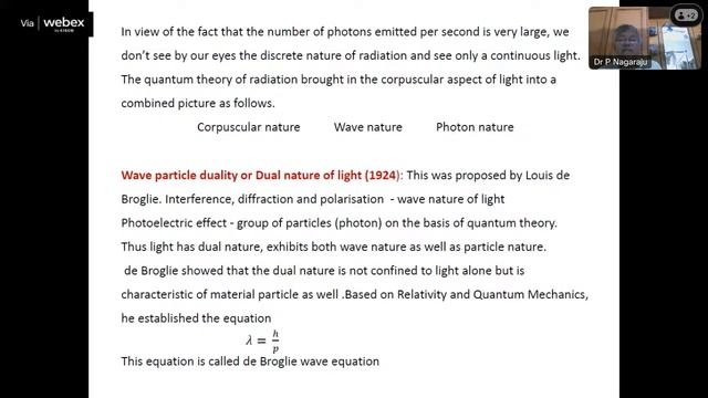 "Dual nature of radiation and matter"  by  Dr P Nagaraju
