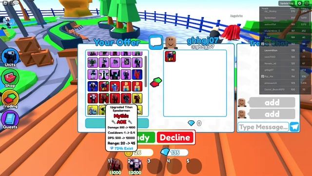 Трейжу твмена титана и спикермен титана сигнутых. Что мне дали? Roblox toilet Tower defence. смотреть онлайн