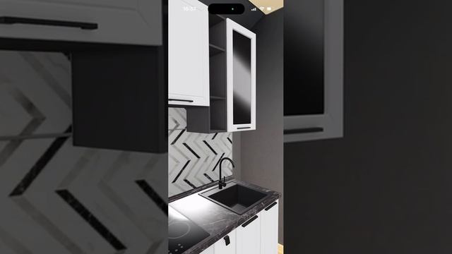 Примерка кухонного гарнитура в комнате
