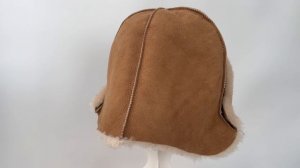 Шапка для бани - Бирон коричневого цвета из натурального овечьего меха от WOOLX