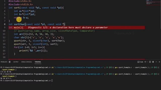 qsort Function In C Explained In Tamil || #qsort #CProgramming