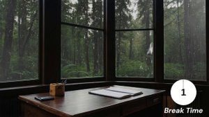 25/5 Pomodoro Timer | Rainy Day - 1 HOUR Study With Me, Deep Focus Pomodoro Timer, Stay Motivated