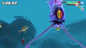 Кальмар!!! Босс в Hangry shark world