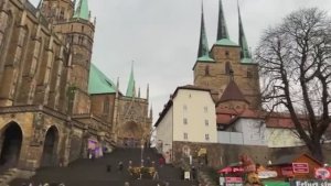 Эрфурт, Германия. Пешая экскурсия по Рождественской ярмарке. Красивая рождественская ярмарка!...