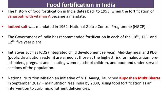 FOOD FORTIFICATION. FOOD SAFETY OFFICER CRASH COURSE DAY-29