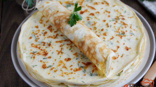 Блины сырные с укропом